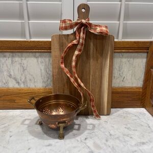 Vintage Copper and Brass Colander - Berry Size